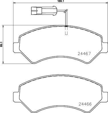 HELLA 8DB 355 023-011 - Komplet Pločica, disk-kočnica www.molydon.hr