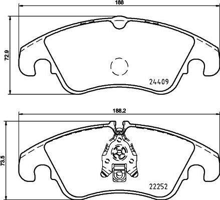 HELLA 8DB 355 023-221 - Komplet Pločica, disk-kočnica www.molydon.hr