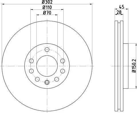 HELLA 8DD 355 109-171 - Kočioni disk www.molydon.hr