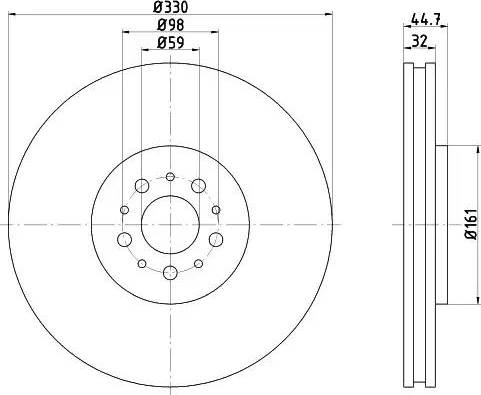 HELLA 8DD 355 109-381 - Kočioni disk www.molydon.hr