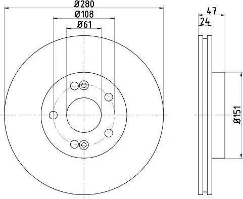 HELLA 8DD 355 109-281 - Kočioni disk www.molydon.hr