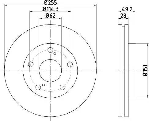 HELLA 8DD 355 104-911 - Kočioni disk www.molydon.hr