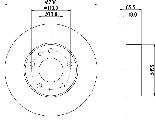 HELLA 8DD 355 104-391 - Kočioni disk www.molydon.hr