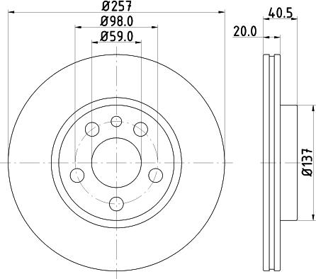 HELLA 8DD 355 105-621 - Kočioni disk www.molydon.hr