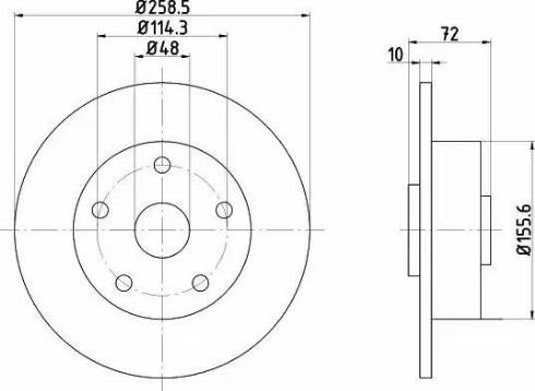 HELLA 8DD 355 105-061 - Kočioni disk www.molydon.hr