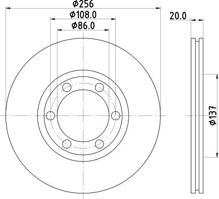 HELLA 8DD 355 105-111 - Kočioni disk www.molydon.hr