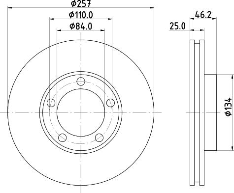 HELLA 8DD 355 134-041 - Kočioni disk www.molydon.hr