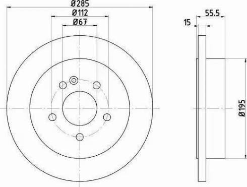 HELLA 8DD 355 122-121 - Kočioni disk www.molydon.hr