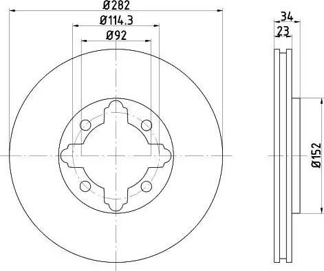 HELLA 8DD 355 105-301 - Kočioni disk www.molydon.hr