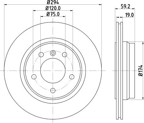 HELLA 8DD 355 124-011 - Kočioni disk www.molydon.hr