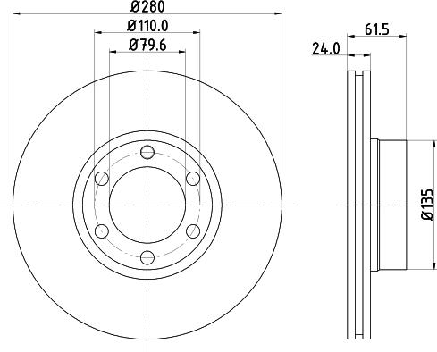 HELLA 8DD 355 106-611 - Kočioni disk www.molydon.hr