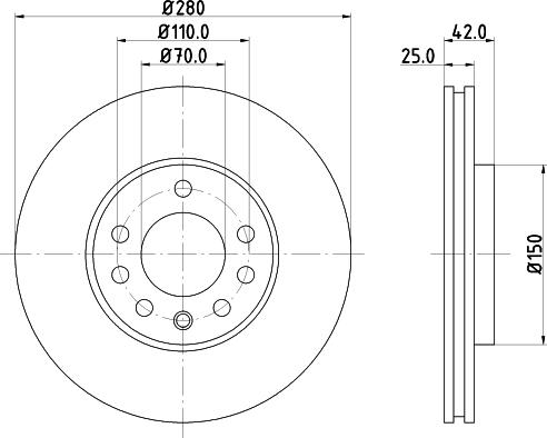 HELLA 8DD 355 106-071 - Kočioni disk www.molydon.hr