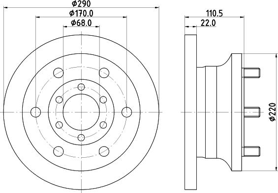 HELLA 8DD 355 106-361 - Kočioni disk www.molydon.hr