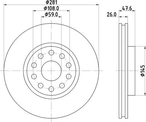 HELLA 8DD 355 106-301 - Kočioni disk www.molydon.hr