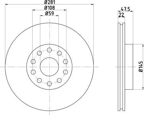 HELLA 8DD 355 106-291 - Kočioni disk www.molydon.hr