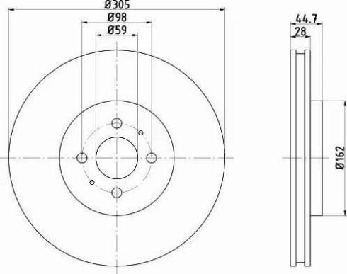 HELLA 8DD 355 106-201 - Kočioni disk www.molydon.hr