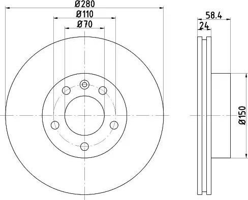 HELLA 8DD 355 101-511 - Kočioni disk www.molydon.hr