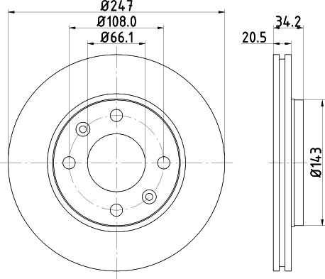 HELLA 8DD 355 101-801 - Kočioni disk www.molydon.hr