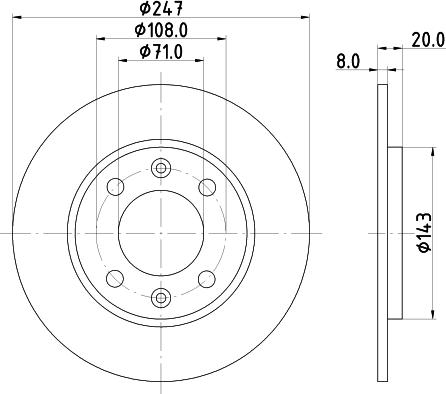 HELLA 8DD 355 101-811 - Kočioni disk www.molydon.hr