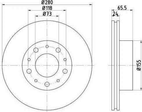 HELLA 8DD 355 109-001 - Kočioni disk www.molydon.hr