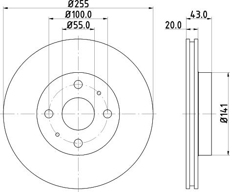 HELLA 8DD 355 108-881 - Kočioni disk www.molydon.hr