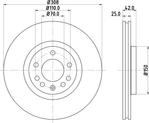 HELLA 8DD 355 108-232 - Kočioni disk www.molydon.hr