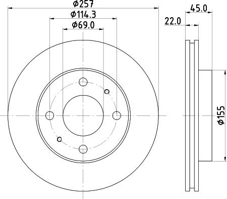 HELLA 8DD 355 103-291 - Kočioni disk www.molydon.hr