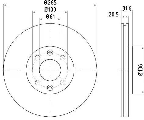 HELLA 8DD 355 102-141 - Kočioni disk www.molydon.hr