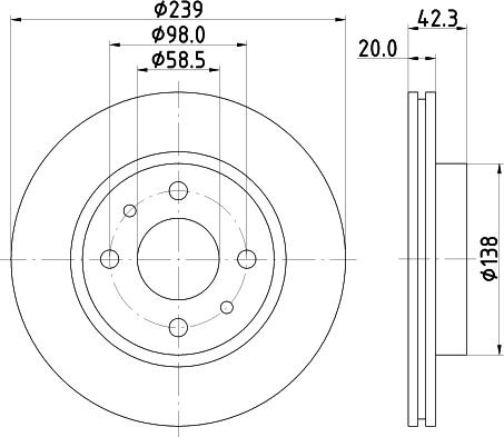 HELLA 8DD 355 107-981 - Kočioni disk www.molydon.hr