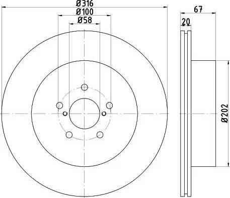 HELLA 8DD 355 115-131 - Kočioni disk www.molydon.hr