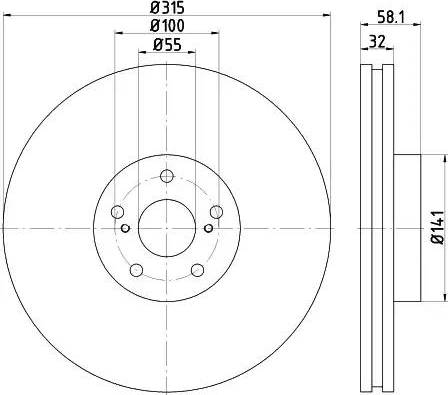 HELLA 8DD 355 115-701 - Kočioni disk www.molydon.hr