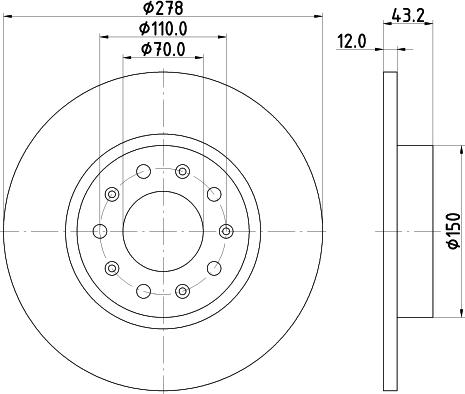 HELLA 8DD 355 116-671 - Kočioni disk www.molydon.hr