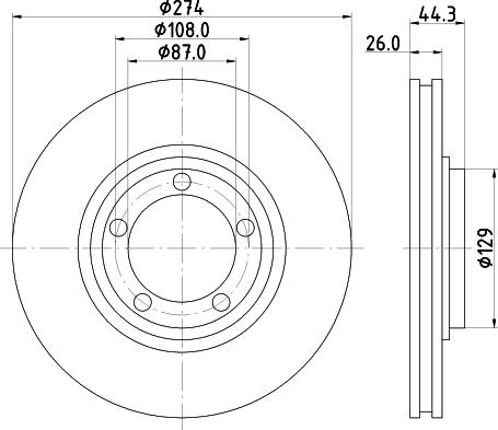 HELLA 8DD 355 116-741 - Kočioni disk www.molydon.hr