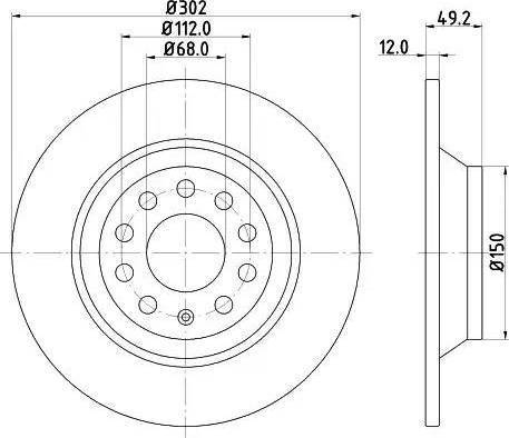 HELLA 8DD 355 122-141 - Kočioni disk www.molydon.hr