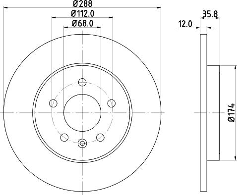 HELLA 8DD 355 111-812 - Kočioni disk www.molydon.hr