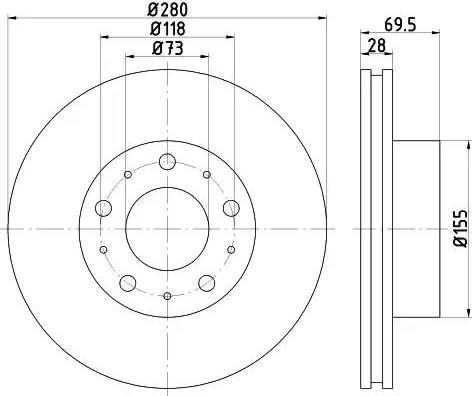 HELLA 8DD 355 113-691 - Kočioni disk www.molydon.hr