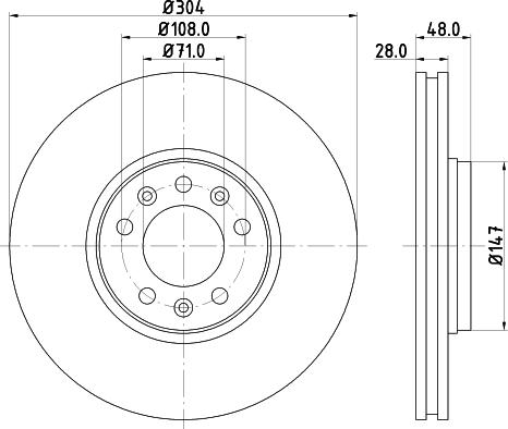 HELLA 8DD 355 113-671 - Kočioni disk www.molydon.hr