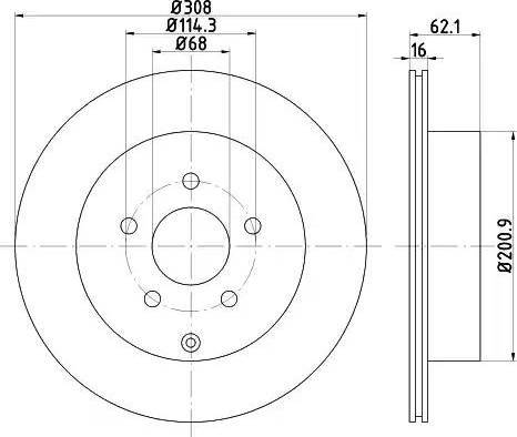 HELLA 8DD 355 113-031 - Kočioni disk www.molydon.hr