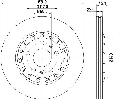 HELLA 8DD 355 113-341 - Kočioni disk www.molydon.hr