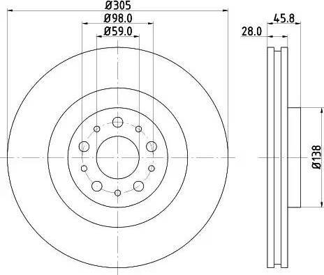 HELLA 8DD 355 117-951 - Kočioni disk www.molydon.hr