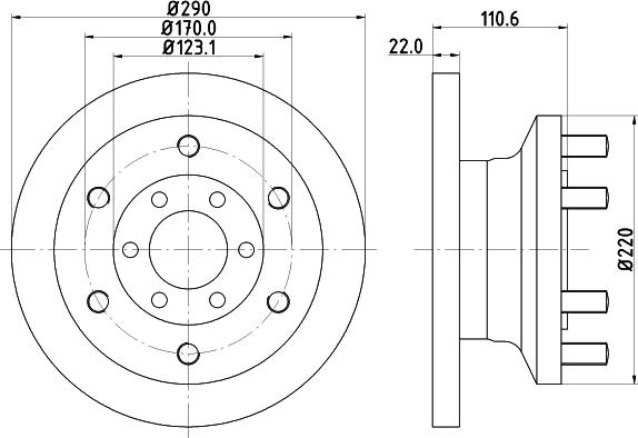 HELLA 8DD 355 117-501 - Kočioni disk www.molydon.hr