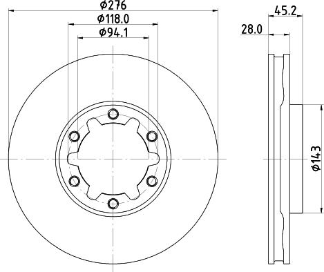 HELLA 8DD 355 134-931 - Kočioni disk www.molydon.hr