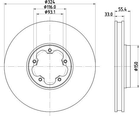 HELLA 8DD 355 135-111 - Kočioni disk www.molydon.hr