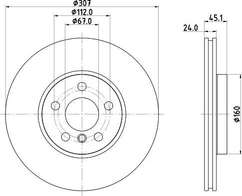 HELLA 8DD 355 135-121 - Kočioni disk www.molydon.hr