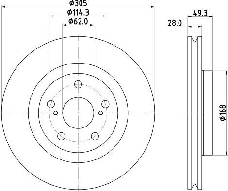 HELLA 8DD 355 135-241 - Kočioni disk www.molydon.hr