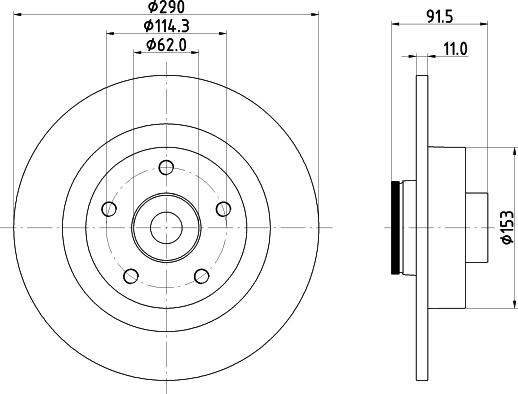 HELLA 8DD 355 133-651 - Kočioni disk www.molydon.hr