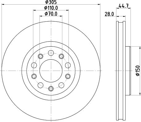 HELLA 8DD 355 133-701 - Kočioni disk www.molydon.hr