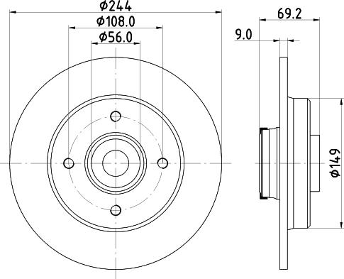 HELLA 8DD 355 132-161 - Kočioni disk www.molydon.hr