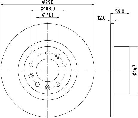 HELLA 8DD 355 132-841 - Kočioni disk www.molydon.hr