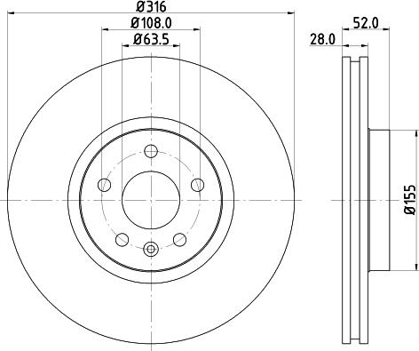 HELLA 8DD 355 129-511 - Kočioni disk www.molydon.hr